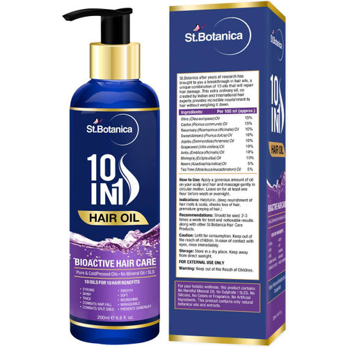 St.Botanica  10 in 1 Hair oil (200ml, Pure and cold pressed 10 oils for 10 hair benefits)